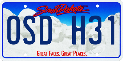 SD license plate 0SDH31