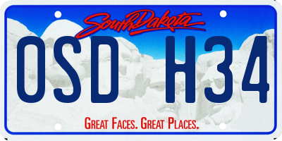 SD license plate 0SDH34