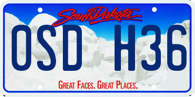 SD license plate 0SDH36