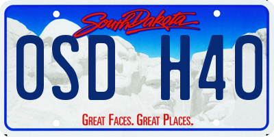 SD license plate 0SDH40