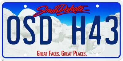 SD license plate 0SDH43
