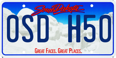 SD license plate 0SDH50