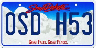 SD license plate 0SDH53