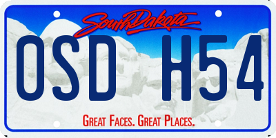 SD license plate 0SDH54