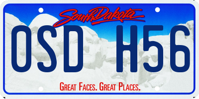 SD license plate 0SDH56