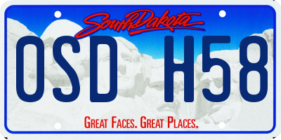 SD license plate 0SDH58