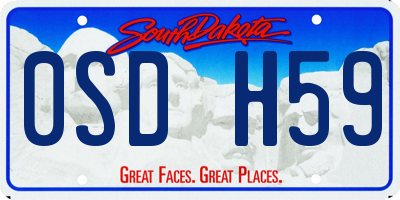 SD license plate 0SDH59