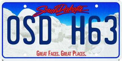 SD license plate 0SDH63