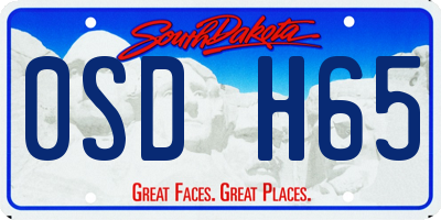SD license plate 0SDH65