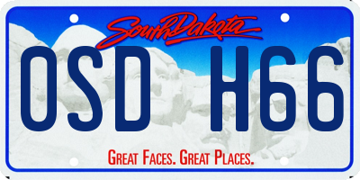 SD license plate 0SDH66