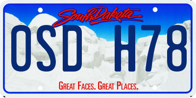 SD license plate 0SDH78
