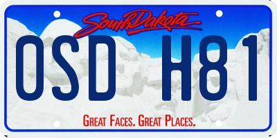 SD license plate 0SDH81