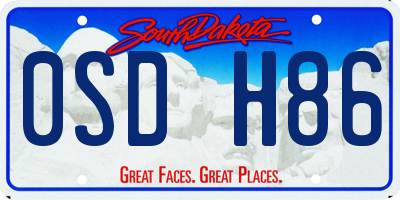 SD license plate 0SDH86