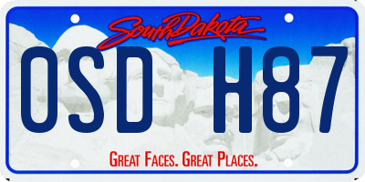 SD license plate 0SDH87