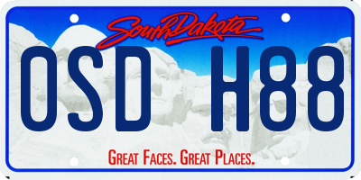 SD license plate 0SDH88