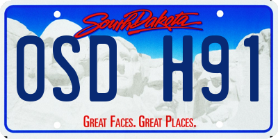 SD license plate 0SDH91