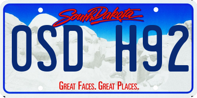 SD license plate 0SDH92