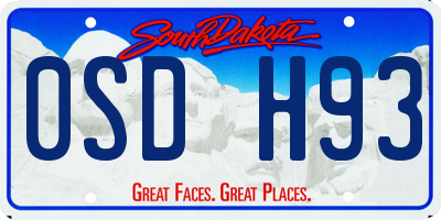 SD license plate 0SDH93