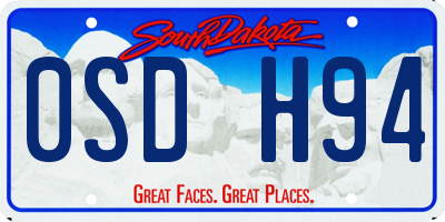 SD license plate 0SDH94