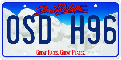 SD license plate 0SDH96