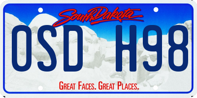 SD license plate 0SDH98