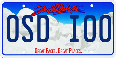 SD license plate 0SDI00