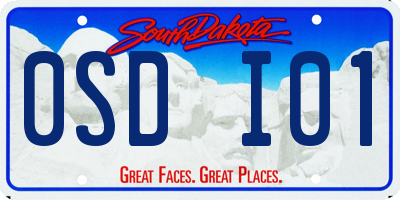 SD license plate 0SDI01