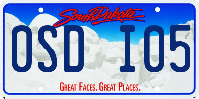 SD license plate 0SDI05