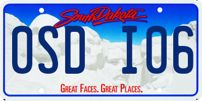 SD license plate 0SDI06