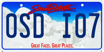 SD license plate 0SDI07