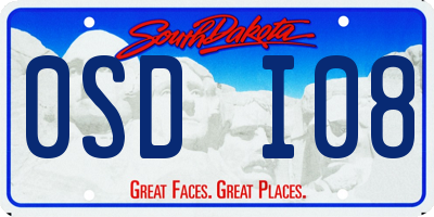 SD license plate 0SDI08