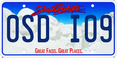 SD license plate 0SDI09