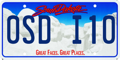 SD license plate 0SDI10