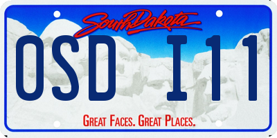 SD license plate 0SDI11