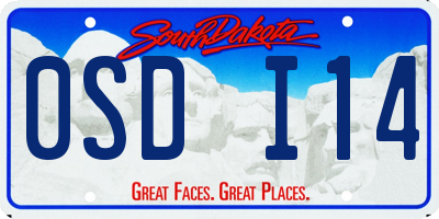 SD license plate 0SDI14
