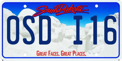 SD license plate 0SDI16