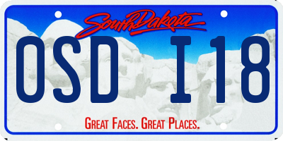 SD license plate 0SDI18