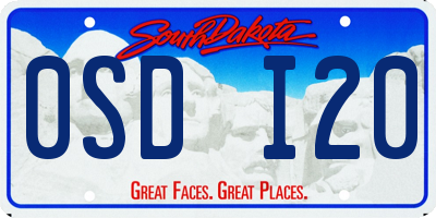 SD license plate 0SDI20