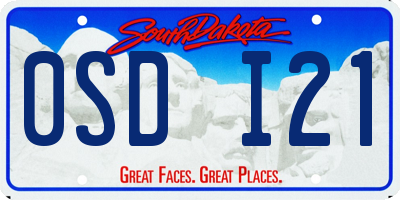 SD license plate 0SDI21