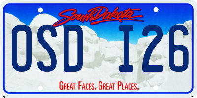 SD license plate 0SDI26