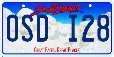 SD license plate 0SDI28