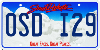 SD license plate 0SDI29
