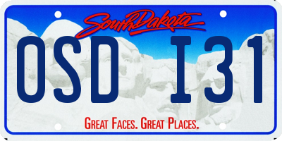 SD license plate 0SDI31