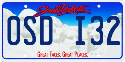 SD license plate 0SDI32