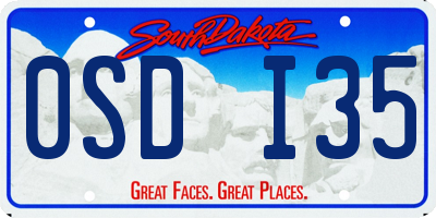 SD license plate 0SDI35