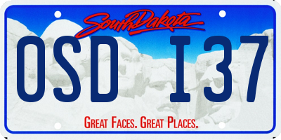 SD license plate 0SDI37