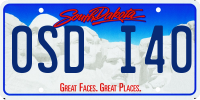 SD license plate 0SDI40