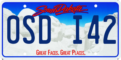 SD license plate 0SDI42