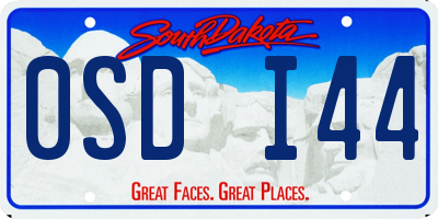 SD license plate 0SDI44