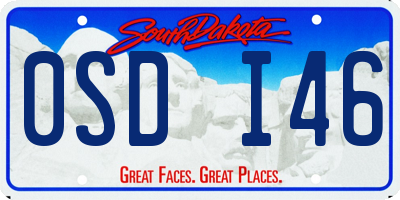 SD license plate 0SDI46
